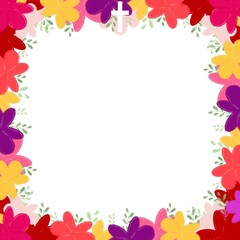 Watercolor Easter cross clipart. Floral crosses