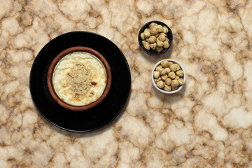 Traditional Turkish milk dessert rice pudding.Also known as Sütlaç.