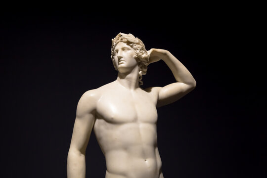 Apollo Crowning Himself - Antonio Canova's ancient sculpture in Italian Museum