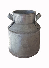 retro zinc bucket on white background