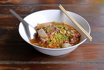 Close up a Sukhothai noodles, Thailand