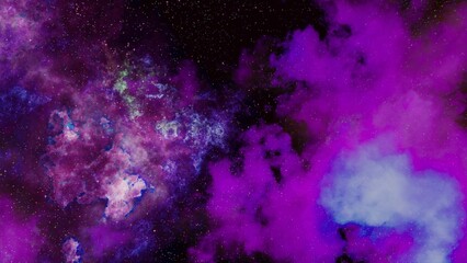 Abstract photo of a colorful purple and blue space nebula