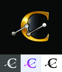 Golden Technology Monogram Logo Letter C