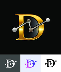 Golden Technology Monogram Logo Letter D