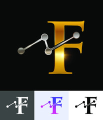 Golden Technology Monogram Logo Letter F
