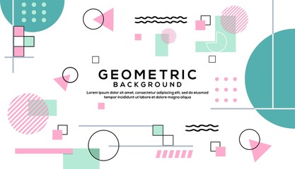 Geometric background vector design with pastel colors