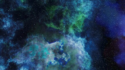 Fototapeta premium Blue and green Stars, planets and galaxy in a free space