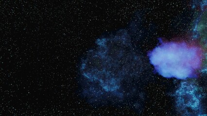 Naklejka na ściany i meble Blue, green and purple nebula.Galaxy.space nebula.blue space nebula