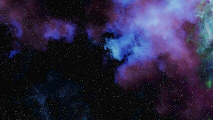 Blue, green and purple nebula.Galaxy.space nebula.blue space nebula