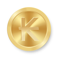 Obraz premium Gold coin of Kip Concept of internet web currency