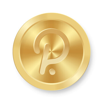 Gold Coin Of Polkadot Concept Of Internet Cryptocurrency