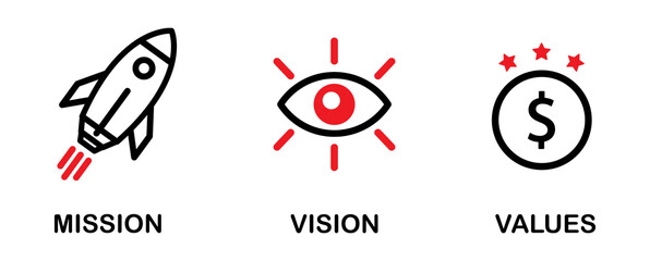 Mission, Vision and Values Icon Vector Illustration
