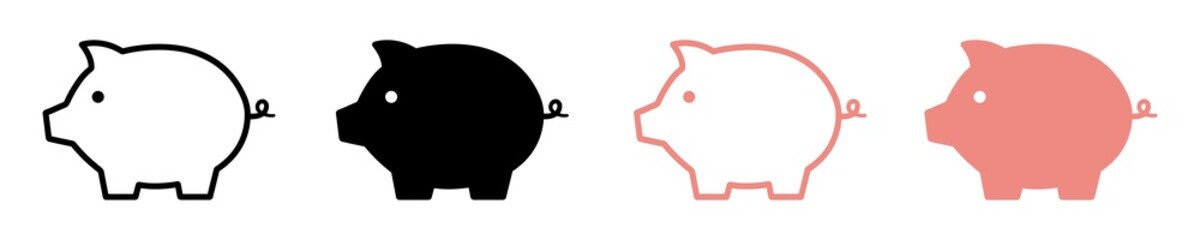 Baby Pig Icon Images, Piggy Icon Vector Illustration