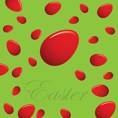 Easter red eggs card