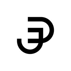Letter DJ JD monogram logo