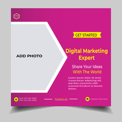 Digital business marketing, instagram, social media  post banner, and web ads, victor template