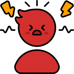 frustrated outline color icon