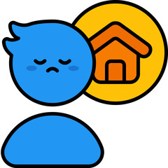 homesick outline color icon
