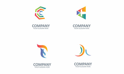Creative Set of business letter logo design