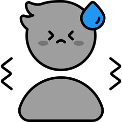 nervous outline color icon