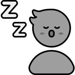 sleepy outline color icon