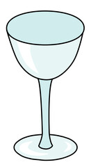 Nick and Nora cocktail glass. Stylish hand-drawn doodle cartoon style gin colored vector illustration. For party card, invitations, posters, bar menu or alcohol cook book recipe