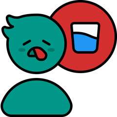 thirsty outline color icon