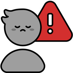 worried outline color icon