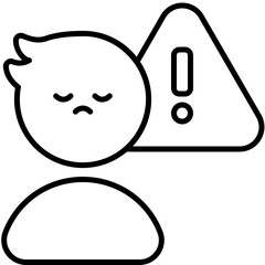 worried outline icon