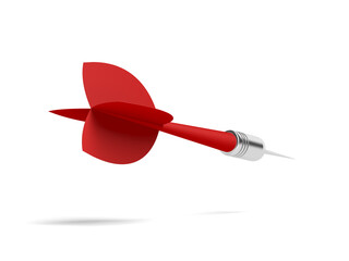 Red dart isolated on white background. Arrow. 3d illustration.