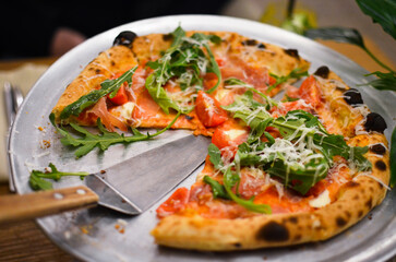 slices of pizza on the plate