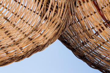 wicker basket with straw