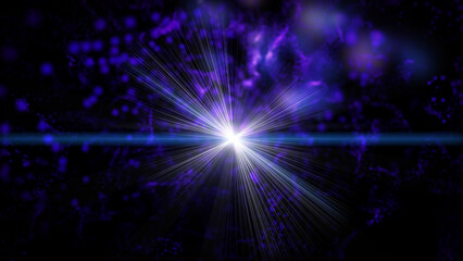 Fototapeta premium cosmos star ray light space particle nebula