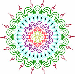 Beautiful Mandala art with colors
