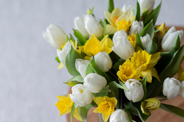 bouquet of yellow tulips