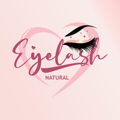 Eyelash extension logo design vector template