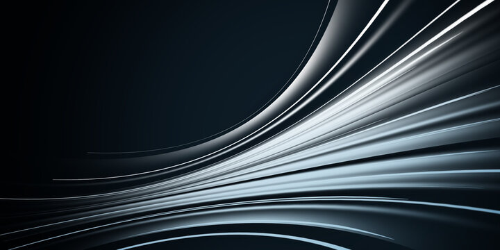 Abstract gray diagonal smooth wave metallic curve striped direction realistic background  illustration. Futuristic blurred structure shadow rippled effect decorative design with place for text