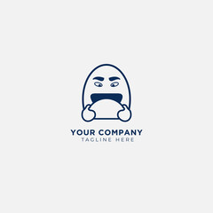 happy eat fast food logo taco food character icon