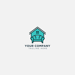 simple chair furniture living home logo