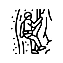 canyoning extreme sport line icon vector. canyoning extreme sport sign. isolated contour symbol black illustration