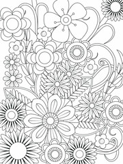 Mehndi flower for henna, mehndi, tattoo, decoration. decorative ornament in ethnic oriental style. doodle ornament. outline hand-drawn illustration. coloring book page.