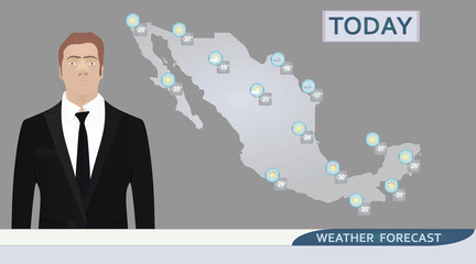 Weather forecast Mexico. vector illustration