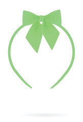 Green bow headband. vector illustration