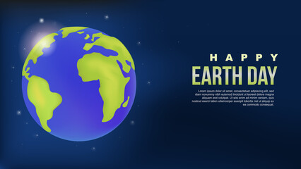 happy earth day web poster template vector illustration