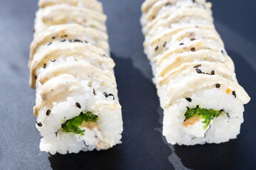 Sushi philadelphia. Delicious Sushi. Japanese kitchen. Sushi rolls
