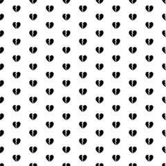 Square seamless background pattern from black broken heart symbols. The pattern is evenly filled. Vector illustration on white background