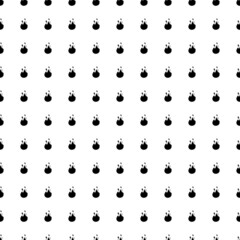 Square seamless background pattern from geometric shapes. The pattern is evenly filled with big black fire symbols. Vector illustration on white background