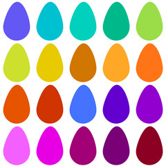 Easter eggs pack. Minimalism egg of different colors. Color holiday eggs.
