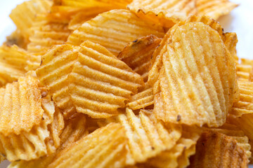 Chips. Potato chips. Delicious chips. Snack for beer. snack chips