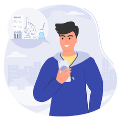 Man Online Result Test Cell Phone Health Medical